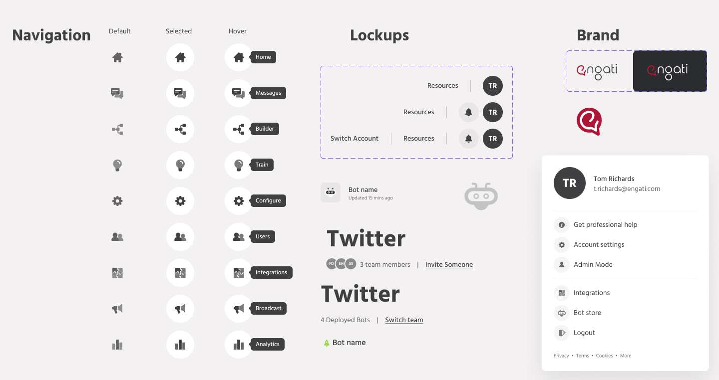 Engati design system: Navigation & brand